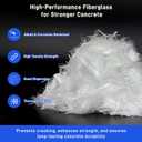 Fiberglass for Concrete Cement 17.6 LB Chopped Strand Fiberglass for Mortar Concretes Mix Reinforcement, Anti-Seepage and Cracking Concrete E-Glass Fibers 3/4" Length for Building Walls Garden Floor