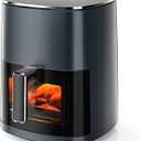 OLIXIS Air Fryer 6 Quart with Window Square Air Fryer 12-in-1 Air Fry, Roast, Reheat, Dehydrate, Bake, Steam, Fries, Custard, Chicken, Wings, Sea Food, Vegetabels,400F Grey