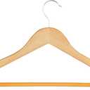 Honey-Can-Do Sturdy Maple Wood Hangers  Non-Slip Grooved Bar, Perfect for Shirts and Suits, Durable & Stylish, 24-Pack