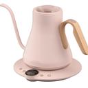 Gooseneck Electric Kettle with ±1℉ Temperature Control for Pour Over Coffee & Tea, Quick Heating, BPA-Free Stainless Steel, Built-in Brew Timer, 1500W/0.9L (Munch Pink)