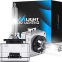 Nilight D1S HID Xenon Headlight Bulbs, D1S Bulb 6000K High Low Beam Xenon Headlights Replacement for 12V Cars, 2-Pack