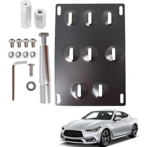 License Plate Holder Front Bumper License Plate Tow Hook Mount Bracket Replacement for G37 Q50 Q60
