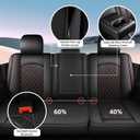 FREESOO Seat Covers for Dodge Ram 2026 2025 2024 2023 2022 2021 2020 2019 1500 Crew Cab, Leather Seat Cover Big Horn Lone Star Rebel, Black Red
