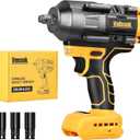 Cordless Impact Wrench 1/2 inch for Dewalt 20V Battery, 1000/1200N.m Impact Driver High Torque Brushless Electric Impact Gun Includes LED Work Light Variable Speeds for Car/Truck RV/Mower