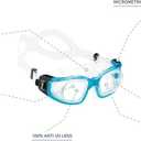 Cressi Adult Swim Goggles with Tempered Glass Lenses and No Distortion- Galileo: Made in Italy (Clear/Blue)