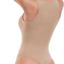 HeyNuts Women's Ultra Soft High Neck Sleeveless Bodysuit, Racerback High Cut Thong Double Lined Sexy Tummy Control Tank Tops Bodysuit Leotard Clothing Mica White S(4/ 6)