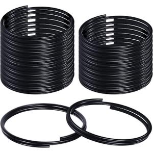 Hotop 50 Pieces Black Keys Ring Heavy Duty Metal Round Split Rings Key Chain Rings for Organization DIY Crafts Accessories(25 mm)