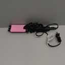Mini Crimper for Short Hair 1/2 Inch, Small Beach Waves Tool, 3 Barrel Waver With Argan Oil Infused, Easy to Use Curling Iron (Pink)