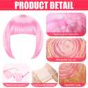 36 Pcs Colored Wig Set with 12 Pcs Wig Caps and Heart Shape Sunglasses, Long Curly Wigs to Short Bob Hair Wigs for Bachelorette Parties