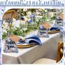 Sweetude 50 Pcs 4 x 6 Inch Thank You Floral Burlap Gift Bags with Drawstring and 50 Pcs Tags Chinoiserie Blue Floral Bag Bulk Treat Bags Candy Goodies Sacks for Wedding Birthday Bridal Baby Shower