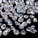3 x DomeStar Iridecent Fake Ice, 150PCS Sparkling Vase Fillers Fake Diamonds Clear Gem Stones DIY Crafts Wedding Table Scatter Decoration