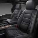 NS YOLO Leather Car Seat Covers Front Pair,Universal Fit for Most Cars,SUVs and Sedans,Waterproof Luxury Leatherette Cushions, 2 Car Seat Protectors (Black, Front Pair-2 Seats(Driver and Passenger))