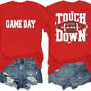 Women's Football Shirts Game Day Outfits Front and Back Double-Sided Graphic Tops 1 Piece (Large)