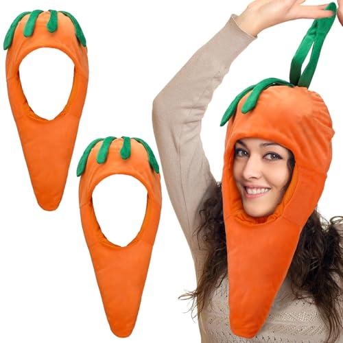 Therwen 2 Pcs Carrot Hat Funny Vegetable Hat Costume Easter Headgear Accessories Cosplay Party Photo Prop(Carrot)