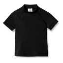 Amazon Essentials Boys' Short Sleeve Rashguard T-Shirt, Black, Large