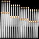 Baquler 40 Pcs Flameless Taper Candles LED Flickering Taper Bulk Battery Operated Flameless Candle for Halloween Christmas Birthday Wedding Decoration, 8.5/9.7/10.8/12.8 Inch(White)