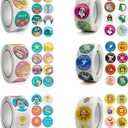 3000 PCS Reward Stickers for Teachers Cartoon Animals Stickers Fun Stickers Reward Stickers for Teacher Encourage Student Round Reward Sticker for Kid (1 Inch, 6 Rolls, 500 Labels/Roll)
