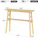 39.4" Solid Bamboo Entryway Console Table, Sofa Table Behind Couch, Narrow Bamboo Wood Entry Table with Storage Shelves for Living Room, HallwayModern, Easy Assembly, Natural