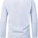 Lion Nardo Mens Dress Shirts Long Sleeve Button Down Shirt Wrinkle Free Stripe Dress Shirt Regular Fit Business Casual Shirts (M)