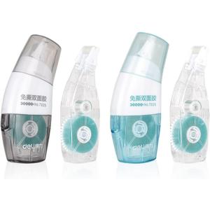 Easy Stick Double Stick Adhesive Roller Permanent Adhesive Dots Roller Applicator, 4 Pack(2 Refillable Dispenser + 2 Refills)