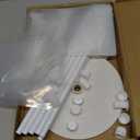 Balloon Stand Kit Set of 2, 7FT Metal Balloon Pillars Stand with Base, Reusable Balloon Columns for Birthday, Wedding, Baby Shower, Graduation Party Decorations (White)