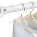 Closet Rods for Hanging Clothes, 17 to 84 Inch Heavy Duty Stepless Adjustable Closet Hanging Rod, 1.3 Inch Diameter Metal Closet Rod for Wardrobes Laundry Bedroom RV, White