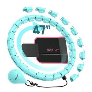 JKSHMYT Smart Weighted Fit Hoop Plus Size for Adults Weight Loss, Hula Circle-2 in 1 Infinity Fitness Hoop, 24 Links Detachable & Size Adjustable, with Waist Trainer for Women