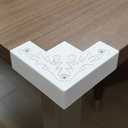 White Metal Corner Protector 3.3 * 3.3 * 1 in Decorative Wood Funiture 4pcs Barn Sliding Door Corner Guards Metal Table Corner Antirust Zinc Alloy Edge Cover Bracket with Screw