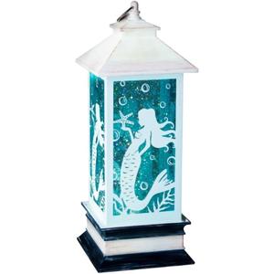 Lighted MERMAID Lantern Table Top Figurine Light Shimmers & Sparkles Battery Op