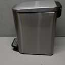 Cesun Small Bathroom Trash Can with Lid Soft Close, Step Pedal, 6 Liter / 1.6 Gallon Stainless Steel Mini Garbage Can for Office, Outdoor Trash Bin with Removable Inner Bucket (Silver)