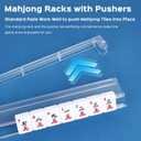 Mahjong Racks with Pushers, 4PCS Mahjong All-in-One Tile Rack and Pusher, Clear Acrylic American Majiang Tile Racks with Built-in Pushers, Transparent