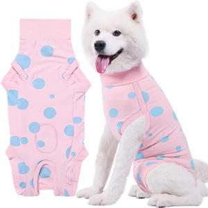 X-Lager Dog Recovery Suit Female Spay, Professional Dog Surgery Suit Post Neuter, Abdominal Surgical Suit for Male Dogs Can Pee, Prevent Licking Soft Breathable Cotton Covers Wound (Pink, XL)