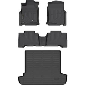 Floor Mats & Cargo Liner Custom for 2003-2009 Toyota 4Runner 5 Seats (4th gen) All Weather Protection TPE Heavy Duty Non-Slip Automotive Floor Liners Fits Full Set Accessories, Black