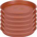 4 Pack of 6 inch Plant Saucer, 6  inch Plant Saucers, Heavy Duty Plastic Plant Water Tray, Planter Drip Trays for Pot, Flower Saucers for Indoors (6 inch, Terracotta)