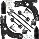 Front Lower Control Arm w/Ball Joint Fit for Volkswagen Golf 03-06, Beetle 01-10, Jetta A4 01-05 - 12 PCS Suspension Kit Sway Bar End Links K90355 1J0407365C K90357 1J0407366C K640176
