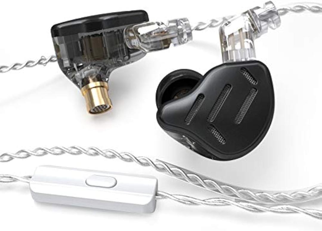 Linsoul KZ Zax 1DD+7BA Hybrid Driver HiFi in-Ear Earphones with Zin Alloy Shell, Detachable 2 Pin 0.75mm OFC Cable (with Mic, Black)