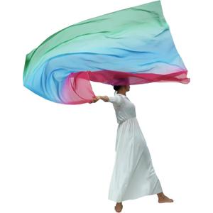 Wuchieal 55 * 78" Rectangular worship flags Color Guard Flag Praise Dance Flags worship flags for dance church (8#RED-BLUE-GREEN)