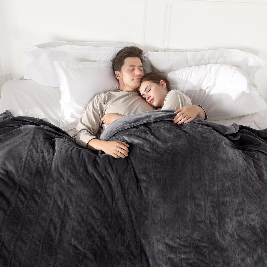 Electric Blanket Queen Size, Super Soft Cozy Upgraded Flannel Heated Blanket Dual Control with 5 Heating Levels & 10 Hours Auto Off, Fast Heating & Overheat Protection, 84" x 90", Dark Gray