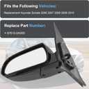 Door Mirror Left Driver Side Replacement For Hyundai Sonata 2006 2007 2008 2009 2010, Replace 87610-0A000, Black 5PINS