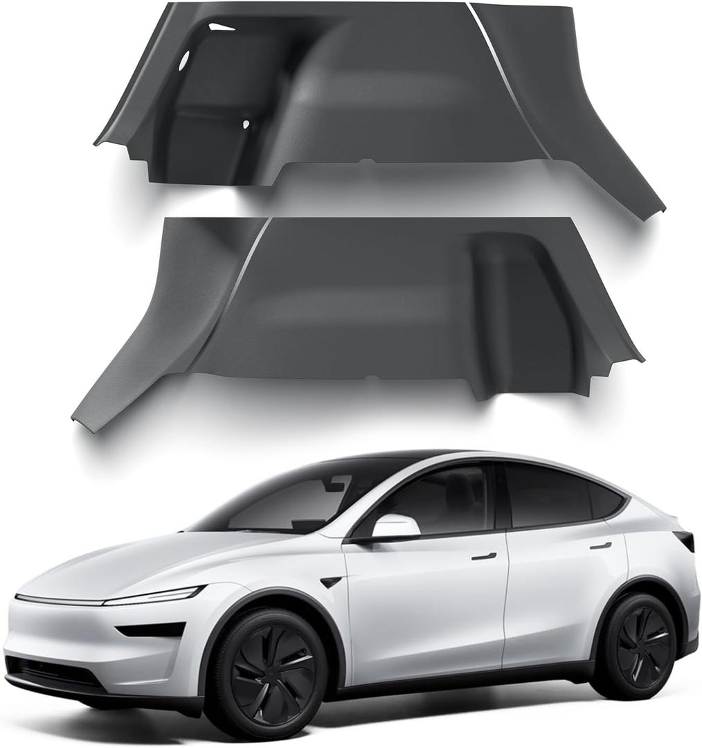 PUOENI 2025 2026 Model Y Juniper Rear Trunk Side Anti-Scratch Mats 4PCS TPE Waterproof Trunk Left & Right Panel Protection Only for Model Y Refresh Juniper (Standard/Premium)-NO for (Performance)