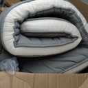 MAXYOYO Futon Mattress, Padded Japanese Floor Mattress Quilted Bed Mattress Topper, Extra Thick Folding Sleeping Pad Breathable Floor Lounger Guest Bed for Camping Couch, Dark Grey, Full