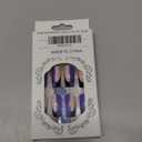 Vezocim Purple Press on Nails Square French Tips 24Pcs Glossy Full Cover Medium Acrylic Square False Nails with Designs Artificial Coffin Reusable Fake Nails Glue ons Fingernails for Women Girls