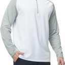 M MAELREG Quarter Zip Pullover Men Moisture Wicking Micro Fleece Performance Raglan Collarless Golf Sweatshirts for Men, Large