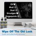 Screen Cleaner Spray 16oz (4oz x 4 Pack) - TV Screen Cleaner Spray and 2 Microfiber Cloths, Computer Screen Cleaner & Car Screen Cleaner for TV, Monitor, Laptop, MacBook, iPad