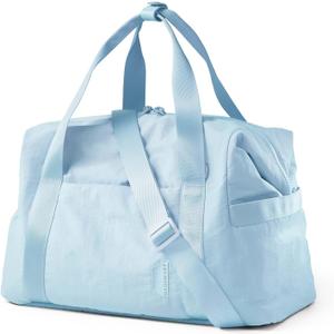 BAGSMART BAGSMART Gym Bag for Women, Carry on Weekender Overnight Bag, Travel Duffel Bags with Trolley Sleeve, Personal Item Travel Bag Tote Bag Workout Dance Bag (Light Blue,Medium)