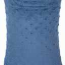 Small Neck Pillow for Recliner Chair Neck Support Pillows Pain Relief Plump Adjustable Filling Nap Airplane Sleeping Little Cushion Minky Dot Denim Blue (Velvet)