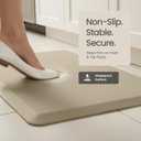 Anti Fatigue Kitchen Mats for Floor | Padded Kitchen Rugs | Non Slip, Cushioned Standing Desk Mat | Waterproof Floor Mat for Home and Office | 17.3" x 28" X 0.47", Beige, 1-Pack | More Dcor
