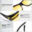 FAGUMA Night Vision Driving Glasses Fit Over Glasses Wrap Around Glasses for Men Women HD Anti Glare Yellow Lens