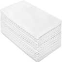 COTTON CRAFT Euro Café Set of 12 Waffle Weave Pure Cotton Super Absorbent Multipurpose Kitchen Towels, Dishcloths, Tea Towels White, 12 Pack