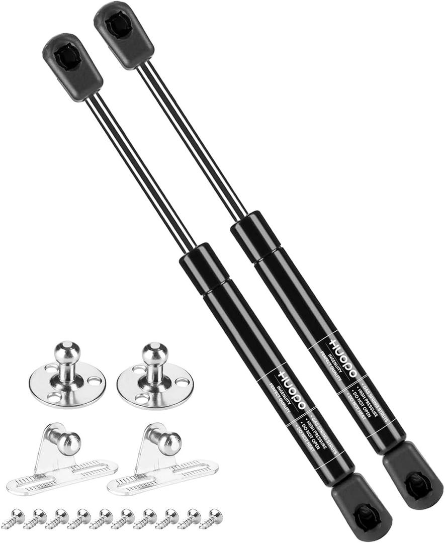 C16-18233 HUOPO 10 Inch Gas Struts, 10" 40 lbs Tool Box Shocks, Gas Spring Lift Support for Lightweight Aluminum Truck Toolbox Accessories RV Cabinet Door Boat Hatch Lid, 2 PackFit 32-44lb